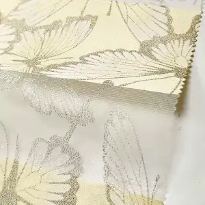 Бабочки бежевые ткань штор день-ночь