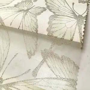 Бабочки зелёные ткань шторок день-ночь